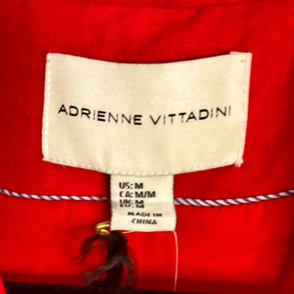 Adrienne Vittadini Women's Orange/Red Linen Blazer - Size USM - Picture 3 of 16